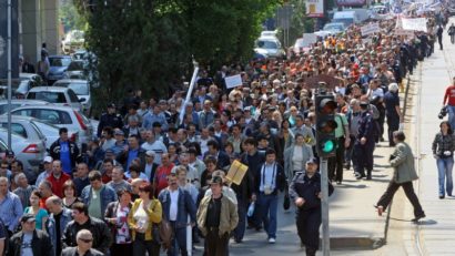 50 de sidicaliști mureșeni protestează, la această oră, în Capitală