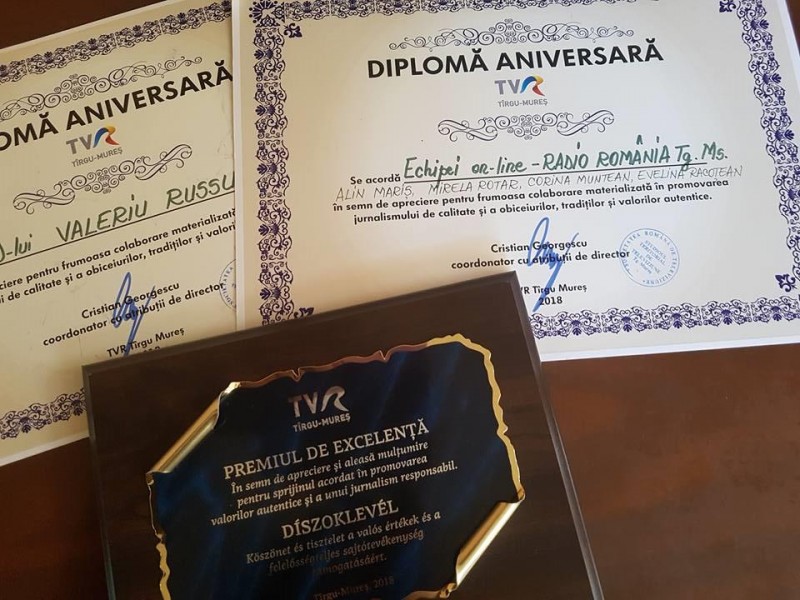 Radio Tîrgu-Mureș a primit două premii la Gala TVR Tg. Mureș 10 ani