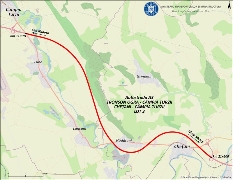 A fost lansată licitaţia pentru finalizarea lotului de autostradă Cheţani – Câmpia Turzii