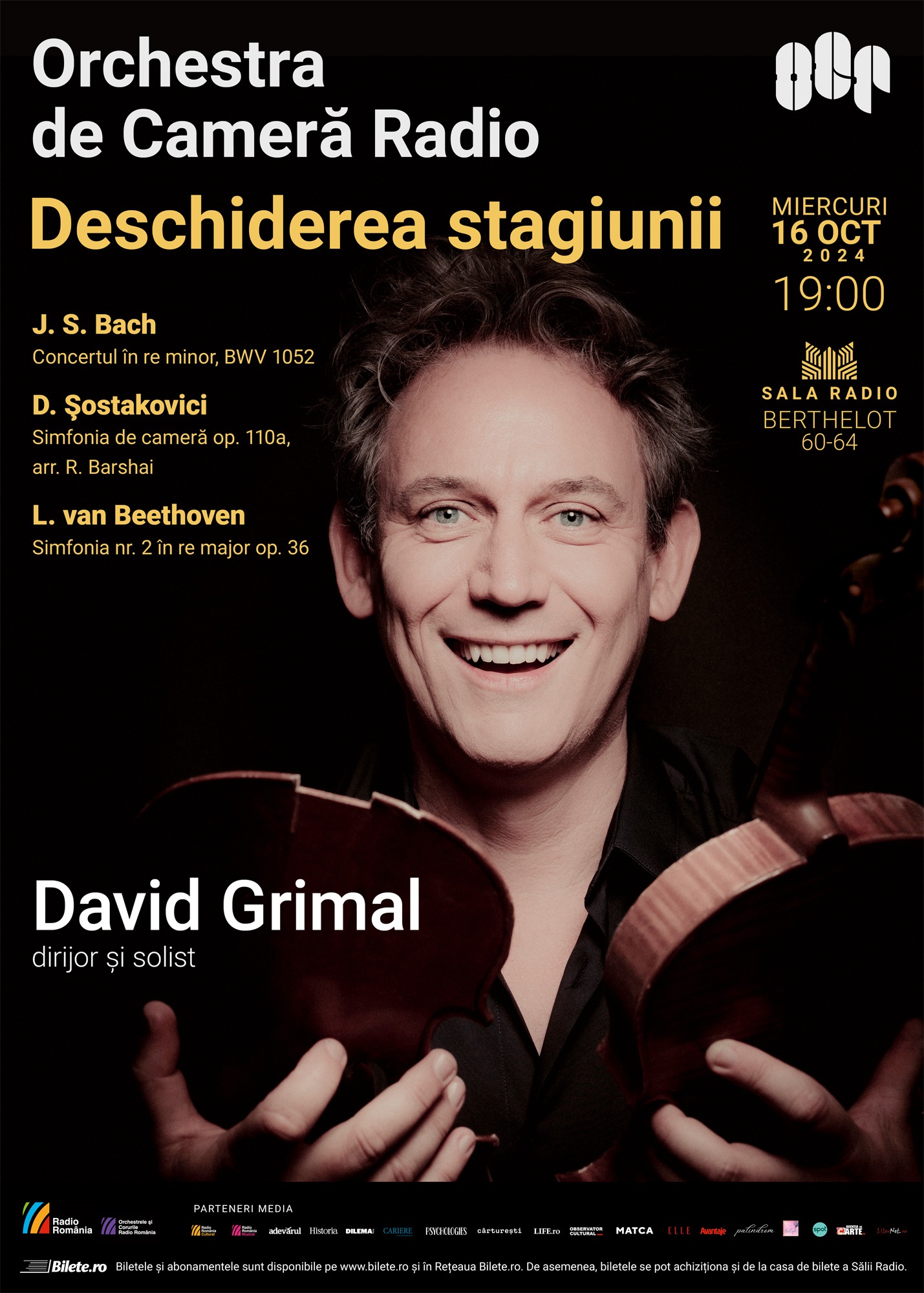 David Grimal deschide stagiunea Orchestrei de Cameră Radio