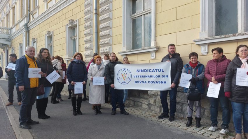 Veterinarii de la DSVSA Covasna protestează